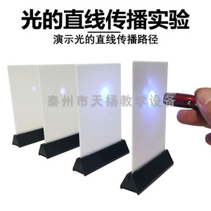 Vérification de la propagation rectiligne de la lumière : expérience d'optique physique pour collégiens ; écran de lumière blanche perforé utilisé - Product Image 3