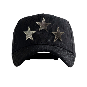 Gorras de béisbol de gamuza al por mayor para exteriores con logo de TPU, patrón de llamas, diseño SCREAM Beard y diamantes de imitación con código NFC - Product Image 1