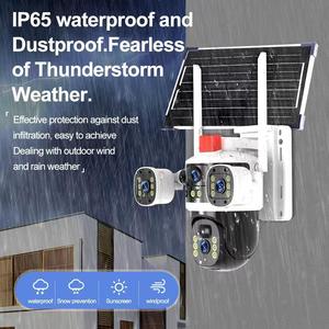 Cámara de Seguridad Solar <span class=keywords><strong>V380</strong></span> de 4 Lentes y 6K, 360 °   Cámara de Vigilancia PTZ con Vista en Vivo en 3 Pantallas, SIM 4G LTE + Wi-Fi, Visión Nocturna en Color de 12MP, CCTV para Granjas sin Wi-Fi - Product Image 4