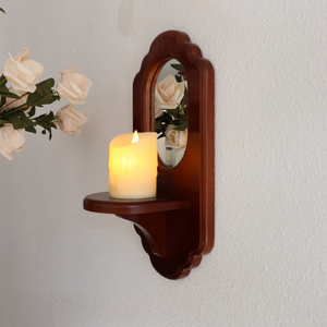 Miroir mural ovale avec cadre en bois massif, décoration d'intérieur, objet à suspendre - Product Image 3
