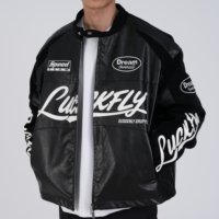Blouson Bomber Varsity Personnalisable Noir Premium Brodé en Similicuir Court, Style Streetwear et Moto
