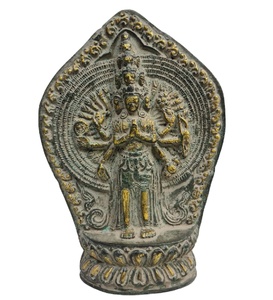 Sculpture indienne en laiton de Bouddha, artisanale, de qualité muséale, antique, décoration d'intérieur, figurine du bouddhisme tibétain, technique de moulage - Product Image 3
