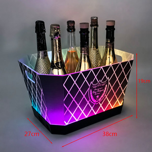 Festac Lounge Acrylic Ice Bucket With Led <b>Light</b> Rectangle Party Beverage Tub - Product Image 3