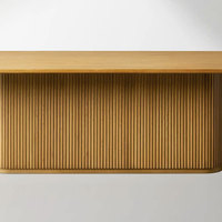 Table à manger de luxe en bois massif haut de gamme, allongée, à rayures verticales