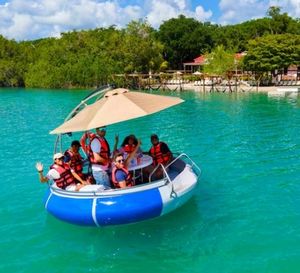 Donut flotante BBQ Boat para fiestas acuáticas en parques, lagos y ríos Actividades Uso - Product Image 5