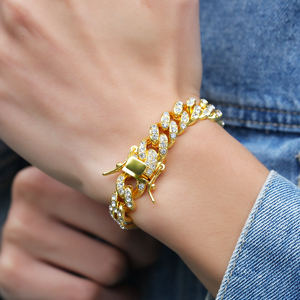 Chuwi — Bracelet à mailles cubaines 12mm, bijoux en alliage de Zinc, strass en alliage de Zinc, <span class=keywords><strong>Miami</strong></span>, unisexes pour hommes et femmes, bon marché - Product Image 2