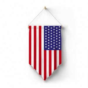 ธงแขวนผ้าแคนวาสผ้าลินินคุณภาพสูงแบบพกพา สองด้านผ้าซาติน แต่งขอบด้วยริบบิ้นสีทอง มีหลายสีหลายขนาด - Product Image 3