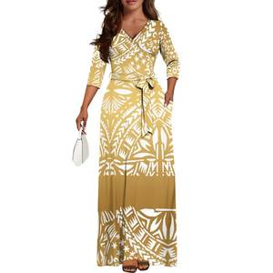 Женское летнее платье с <span class=keywords><strong>3</strong></span>/4 рукавом и поясом - Product Image 4