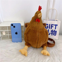 Tiktok vente chaude poulet sac en peluche dessin animé animal sac à bandoulière en peluche sac à dos en peluche personnalisé