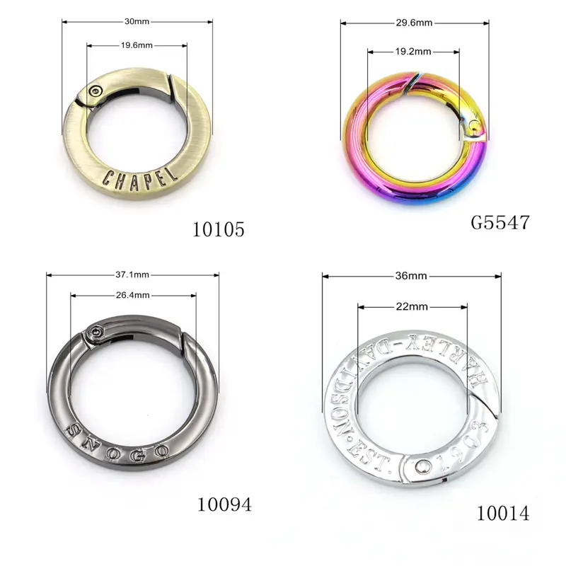 Étui de téléphone chaîne accessoires fermoir en alliage métallique petit anneau de porte ouvert fermoir à ressort personnalisé avec logo de marque
