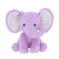Éléphant en peluche super doux et mignon 2022, éléphant en peluche violet, vente en gros, conception de logo OEM, jouet en peluche Toutou éléphant