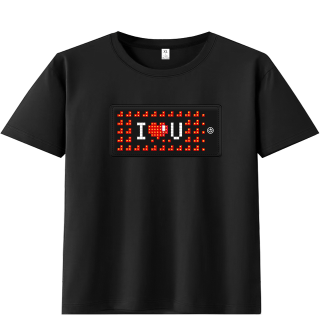 Unisex Customized Scrolling Text Party Promotion Advertising Animated Led Luminous T-Shirt Glowing Clothes