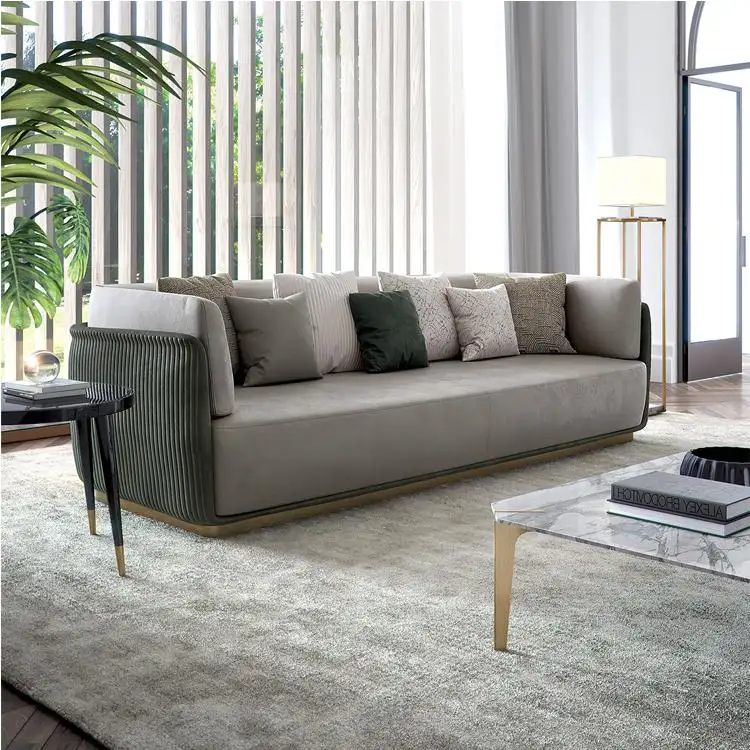 new design comfortable sofa with stainless steel leg and velvet