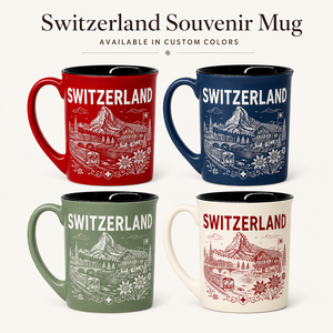 Souvenir de Suisse, Europe, Tasse à café en porcelaine fine de 11 oz, motif <span class=keywords><strong>Edelweiss</strong></span> et train alpin, personnalisable OEM ODM - Product Image 3
