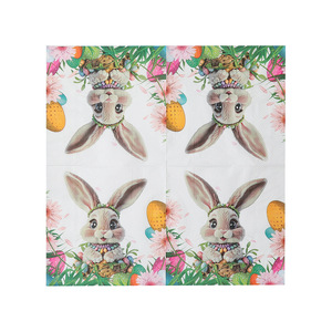 Animal Cartoon Bunny Printed Paper Napkins 330mm Easter Party Disposable Serviettes - Product Image 2