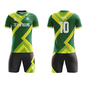 Seragam Latihan Sepak Bola Kustom untuk Anak-Anak Jersey Hijau Pakaian Tim Sepak Bola Logo Sublimasi 100% Poliester Cepat Kering Bernapas - Product Image 2