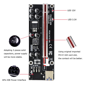 Venta al por mayor de fábrica: Nuevo Riser PCI-e Ver 009s Plus de 1x a 16x con 8 condensadores, Riser GPU Ver 009s Plus V0 - Product Image 4