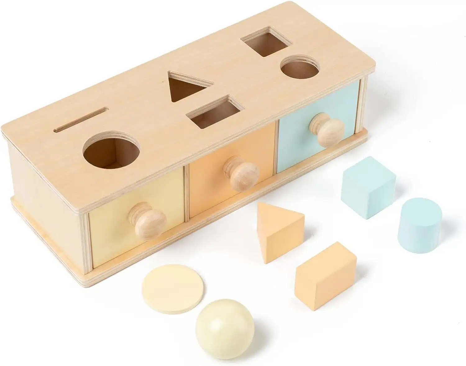 ألعاب تعليمية مونتيسوري للأطفال بعمر 1 أو 2 أو 3 سنوات، قطع أحجية خشبية متعددة الملونة كهدية لعيد الميلاد