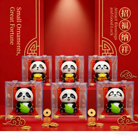 Panda solaire de 3 pouces qui bouge la tête automatiquement, figurine en plastique, ornement pour l'intérieur de la voiture, décoration de bureau à domicile, joli cadeau porte-bonheur