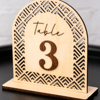 Numéro de table de mariage en bois creux personnalisé, décoration artistique rustique, carte de table pour mariage, hôtel, banquet, fête, durable et écologique