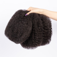 Capelli Afro Ricci Kinky da 10 Pollici, 50g, Colore 1B, per Trecce all'Uncinetto con Estensioni Dreadlocks Umani, Prezzo all'Ingrosso Conveniente