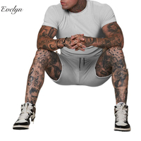 EVELYN OEM ODM T-shirt de sport décontracté respirant à manches courtes pour homme, coupe ajustée, en couleur unie et multicolore pour adultes