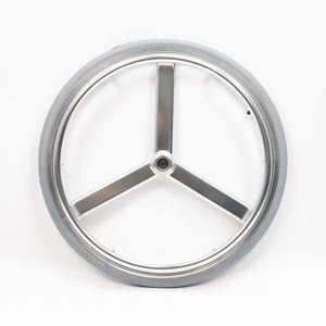 24-Zoll 3-Speichen Sportrollstuhl-Hinterrad aus Silber-Aluminium für Rehabilitationstherapie-Bedarf - Product Image 1