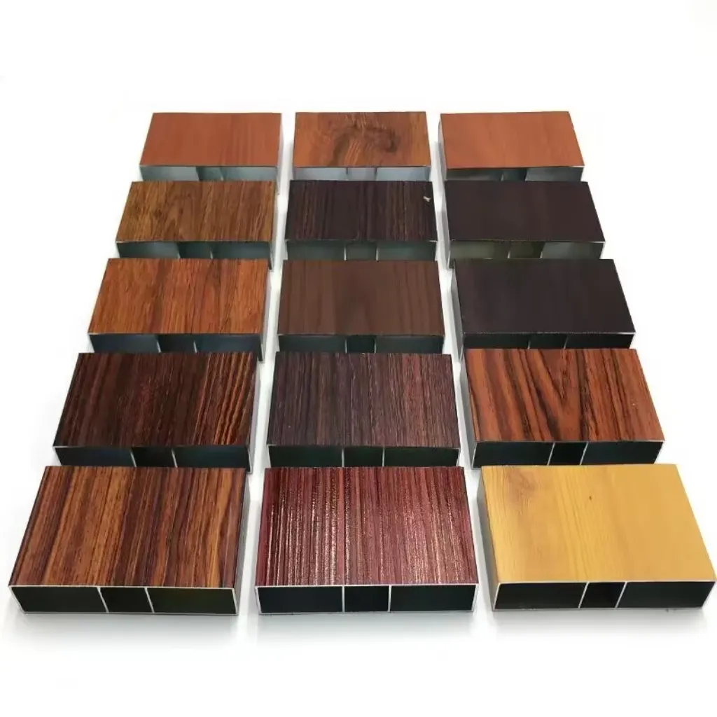 6063 t5 powder coating wood grain finish aluminium square tube profile for furniture decoration