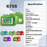Tablet Educativa para Niños, Personalizada de Fábrica, con Android 16, Pantalla de 7 Pulgadas, Batería de Gran Capacidad y Modo Infantil