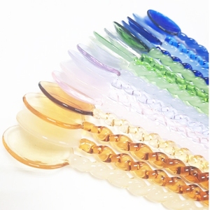 Cuchara de vidrio borosilicato de mango largo decorativa al por mayor para uso en fiestas estilo europeo respetuoso con el medio ambiente - Product Image 3