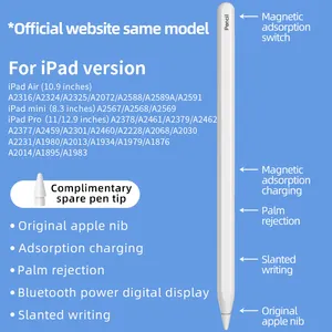 Ручка со стилусом Беспроводная зарядка для ipad apple pen tip наклон для написания картины анти-mistouch A-pple 2 поколения для 2018-