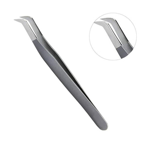 Pince à épiler professionnelle pour cils à 90 degrés avec pointe en fibre, acier, longueur 10 mm, antistatique, pour extension de cils - Product Image 6