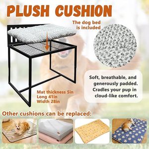 Naast Hond Stapelbedden Voor Grote Honden, Metalen Honden Bedframe Met Afneembaar Kussen-Groot - Product Image 4