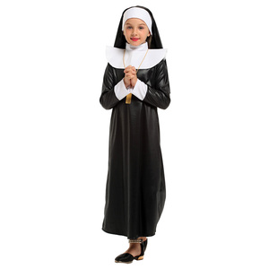 Costume da <span class=keywords><strong>Suora</strong></span> Nero per Bambine, <span class=keywords><strong>Vestito</strong></span> per Halloween, Carnevale, Feste e Spettacoli Teatrali - Product Image 4