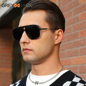 Nouvelles lunettes de soleil pour hommes à monture large, en TR90 et métal, noires, polarisées UV400, légères, type 3, verres TAC - Product Image 2