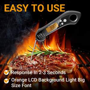 मांस थर्मामीटर तत्काल पढ़ा ओवन सुरक्षित अलार्म के साथ 1 में 2 दोहरी जांच डिजिटल खाद्य थर्मामीटर Backlight - Product Image 6