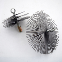 Brosse balayeuse industrielle de cheminée de long manche de fil d'acier plat, brosse tournante de cheminée