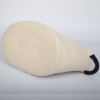 Panier de rangement flexible en corde de coton tressée, blanc moderne, avec doubles poignées