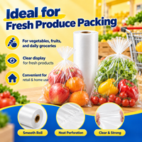Sac enroulable transparent léger en PEHD pour légumes, idéal pour les importateurs, distributeurs, supermarchés et la vente en gros