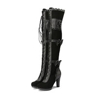 Bottes victoriennes rétro pour femmes - Bottes à talons hauts Renaissance faites à la main avec fermeture éclair latérale, nœud et lacets