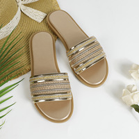 ODM OEM 2026 Vente en gros Sandales à enfiler pour femmes, faites main, tissées, à franges, à lanières imprimées style bohème tribal, à bout ouvert, pour la plage et la piscine