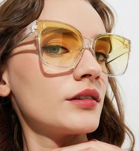 Lunettes de soleil carrées surdimensionnées transparentes roses de luxe rétro à la mode 2020 pour femmes, UV400 - Product Image 2