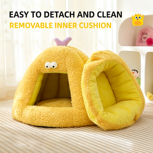 New dog kennel winter warm semi-closed cat kennel pad autumn winter small monster shape cat pet supplies wholesale - Product Image 3