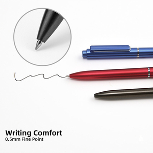 Logo personnalisé vente en gros de haute qualité de luxe multicolore métal rétractable couleur 0.5mm stylos gel ensemble avec boîte en papier - Product Image 3