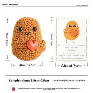 Vente en gros de poupées à énergie positive faites à la main au crochet les plus vendues-Décor en forme de pomme de terre et d'animal avec cartes de message pour la maison et les cadeaux - Product Image 4