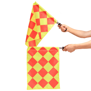 Drapeaux carrés d'arbitre de football professionnels, matchs de football, acier inoxydable et tissu, 2 pièces, logo personnalisé - Product Image 1