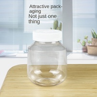 Flacon de complément alimentaire de qualité alimentaire 350cc pour liquides, comprimés et gélules, produit de santé en PET, forme ronde