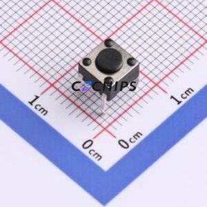 TC-00104-043E Tactile Switch Through hole Component (THT) Switch Single Pole Single Throw Round Button 2.5N 6mm - Product Image 1