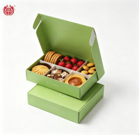 Conteneur en papier pliable personnalisé, respectueux de l'environnement, rose, avec compartiments, pour pâtisserie, biscuits, macarons, chocolat, fraises, desserts, cadeaux