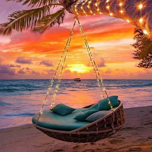 Villa Jardin Balançoire Chaise Imperméable Cour Extérieure Bascule Balançoire <span class=keywords><strong>Panier</strong></span> PE <span class=keywords><strong>Rotin</strong></span> Aluminium Suspendu Hamac Fabricant - Product Image 2